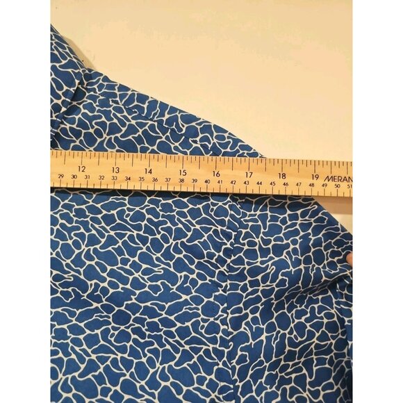 Poggianti 1958 Button Up Long Sleeves Shirt Men's 40 15 3/4 Abstract Blue White - Picture 5 of 10